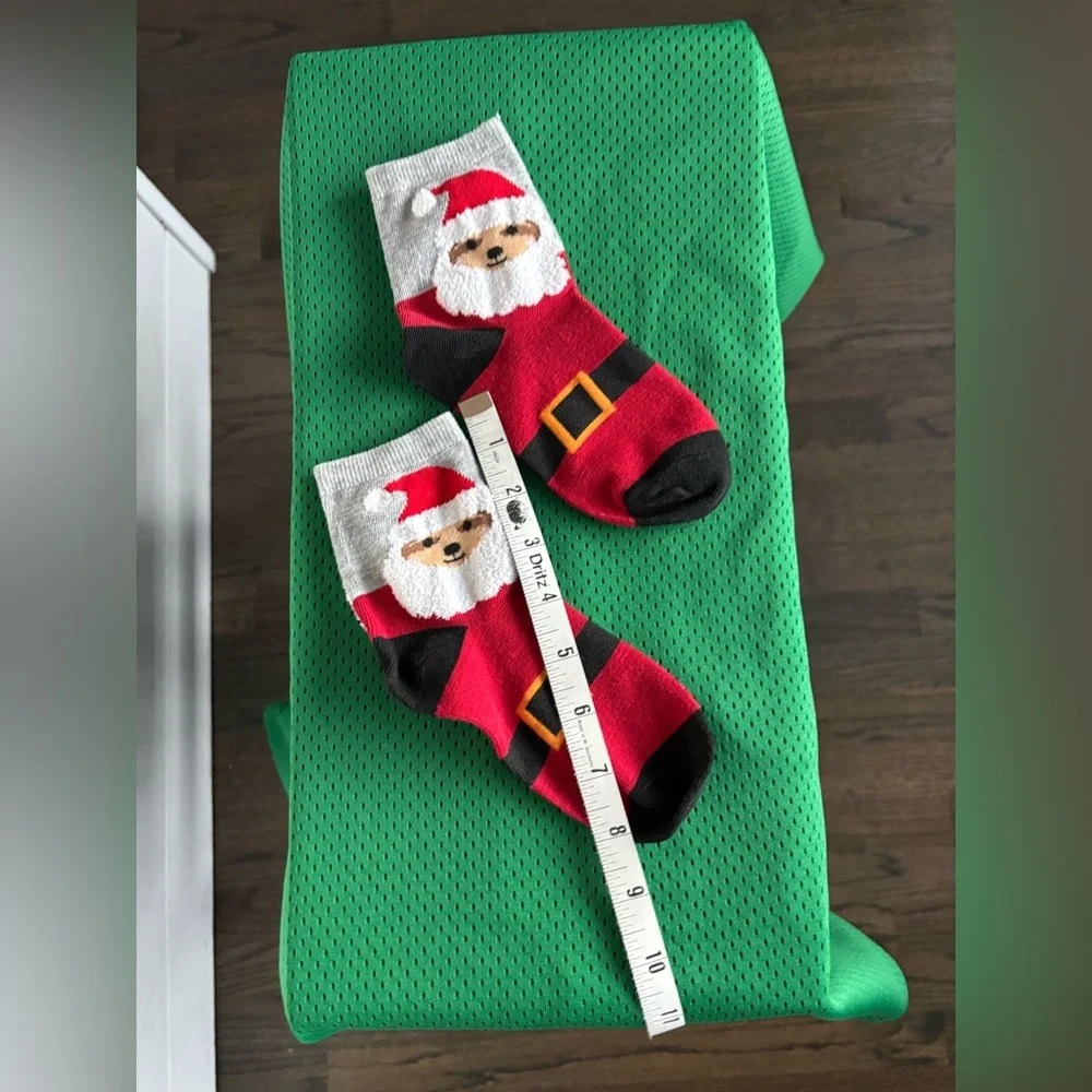 TEDDY BEAR SANTA | Christmas Colored Socks | Big Kids Size 5-11